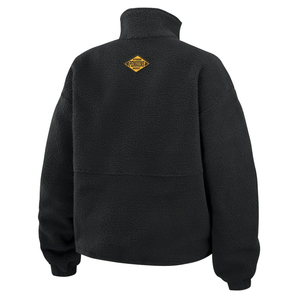 Pittsburgh Penguins WEAR by Erin Andrews Women's Polar Fleece Half-Zip Jacket - Black | NHL discount