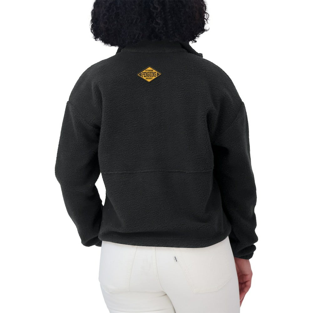 Pittsburgh Penguins WEAR by Erin Andrews Women's Polar Fleece Half-Zip Jacket - Black | NHL discount