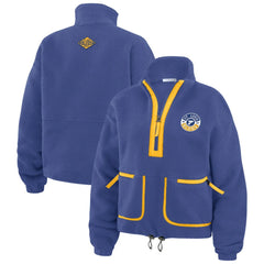 St. Louis Blues WEAR by Erin Andrews Women's Polar Fleece Half-Zip Jacket - Blue | NHL on sale