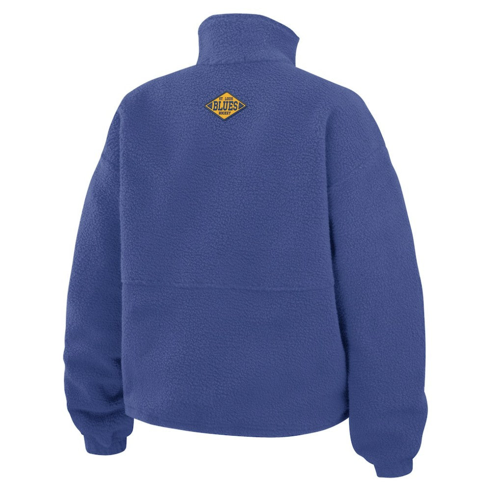 St. Louis Blues WEAR by Erin Andrews Women's Polar Fleece Half-Zip Jacket - Blue | NHL on sale