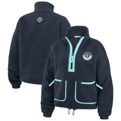 Seattle Kraken WEAR by Erin Andrews Women's Polar Fleece Half-Zip Jacket - Deep Sea Blue | NHL sale