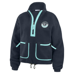 Seattle Kraken WEAR by Erin Andrews Women's Polar Fleece Half-Zip Jacket - Deep Sea Blue | NHL sale