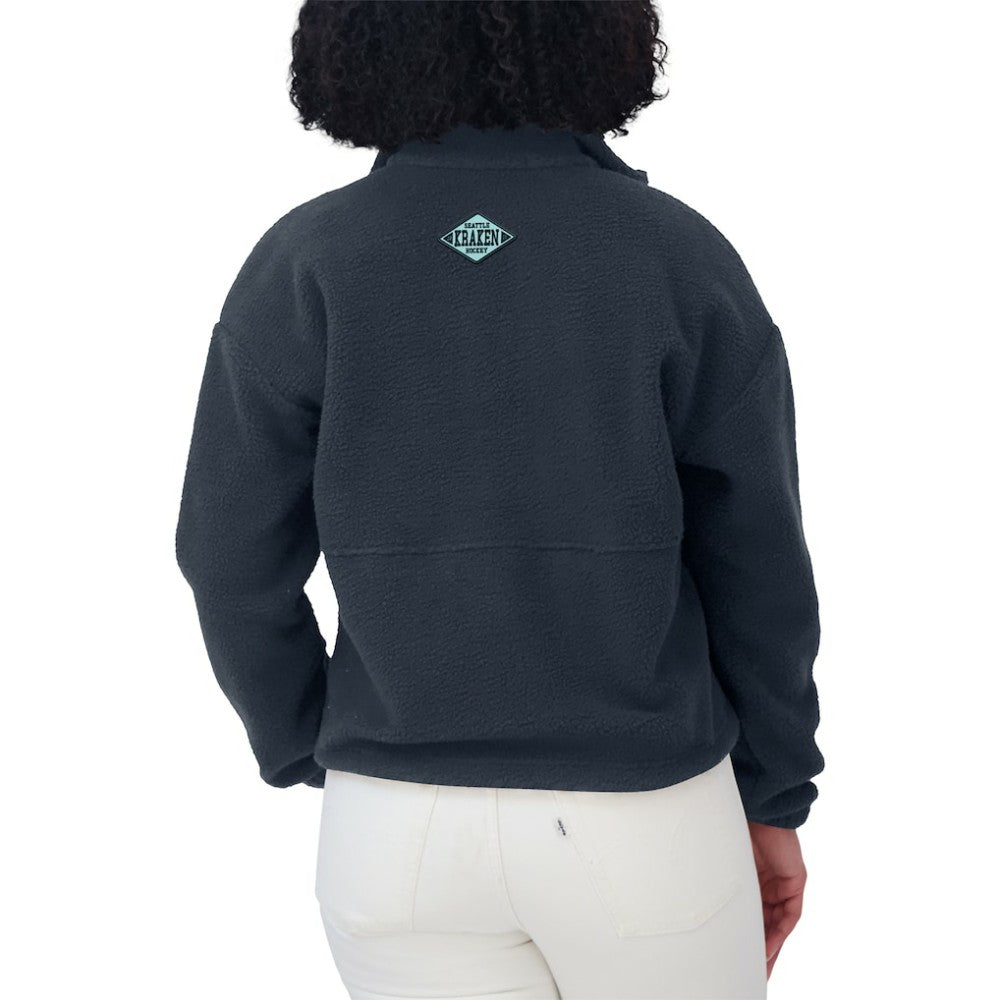 Seattle Kraken WEAR by Erin Andrews Women's Polar Fleece Half-Zip Jacket - Deep Sea Blue | NHL sale