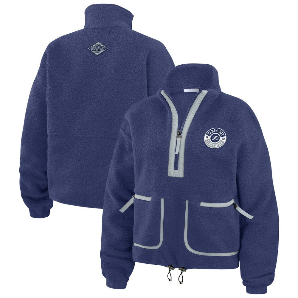 Tampa Bay Lightning WEAR by Erin Andrews Women's Polar Fleece Half-Zip Jacket - Blue | NHL sale