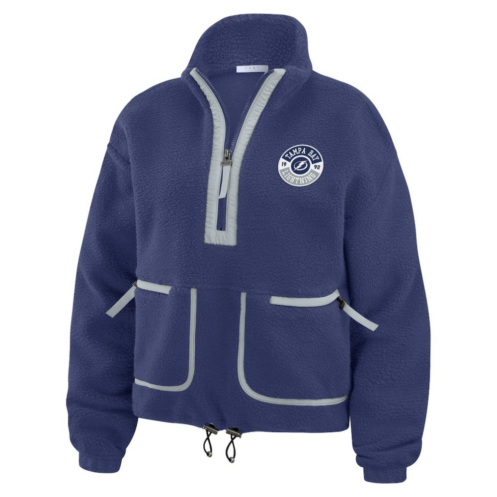 Tampa Bay Lightning WEAR by Erin Andrews Women's Polar Fleece Half-Zip Jacket - Blue | NHL sale