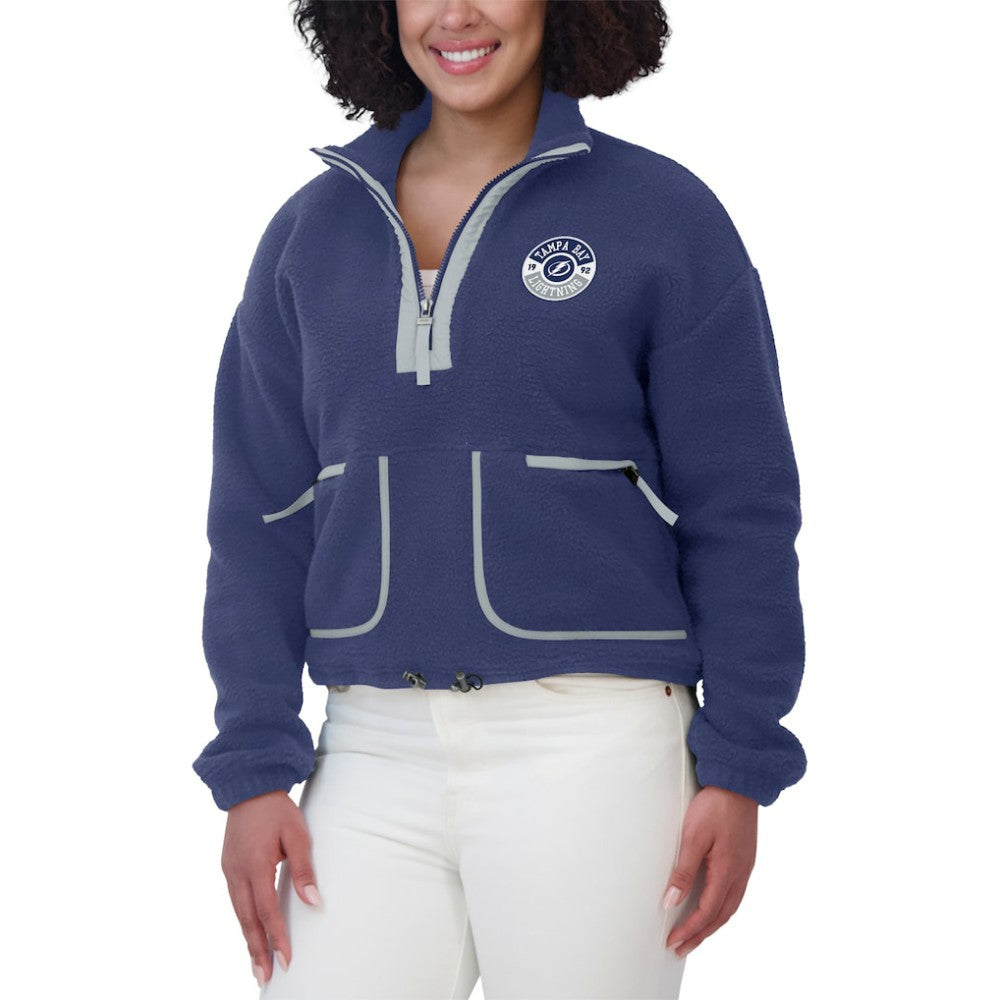 Tampa Bay Lightning WEAR by Erin Andrews Women's Polar Fleece Half-Zip Jacket - Blue | NHL sale