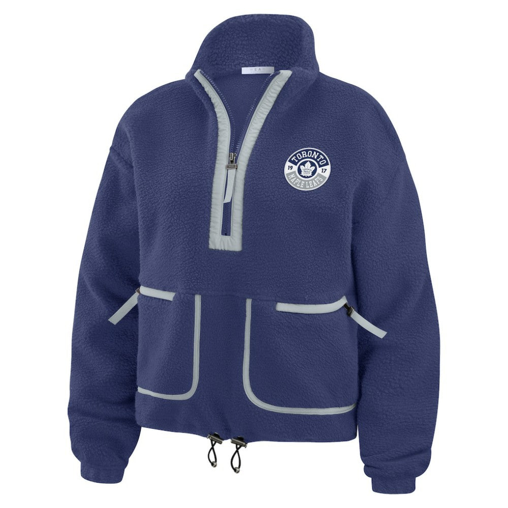 Toronto Maple Leafs WEAR by Erin Andrews Women's Polar Fleece Half-Zip Jacket - Blue | NHL online