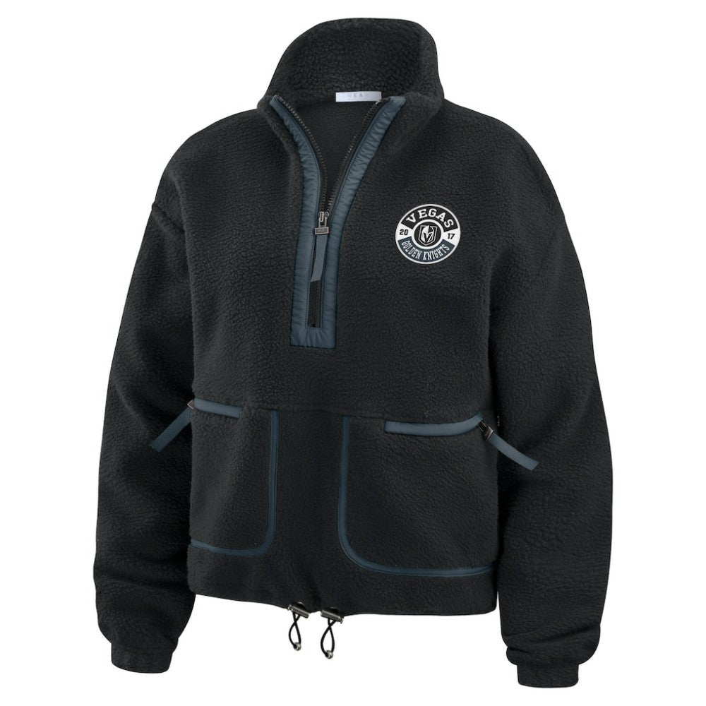 Vegas Golden Knights WEAR by Erin Andrews Women's Polar Fleece Half-Zip Jacket - Black | NHL discount