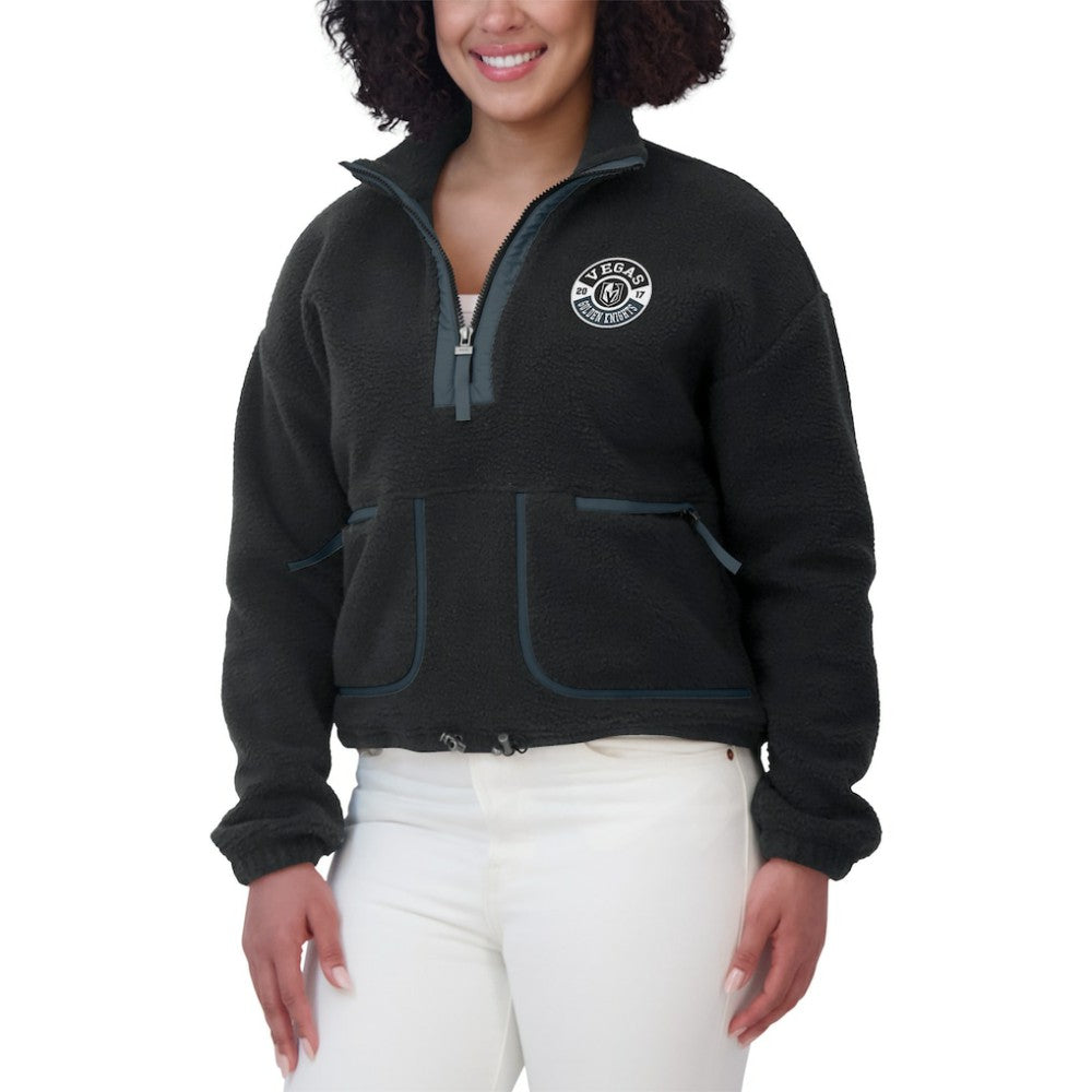 Vegas Golden Knights WEAR by Erin Andrews Women's Polar Fleece Half-Zip Jacket - Black | NHL discount