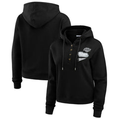 Los Angeles Kings WEAR by Erin Andrews Women's Waffle-Knit Pullover Hoodie - Black | NHL sale