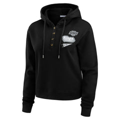 Los Angeles Kings WEAR by Erin Andrews Women's Waffle-Knit Pullover Hoodie - Black | NHL sale