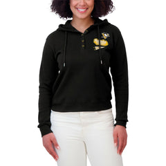 Pittsburgh Penguins WEAR by Erin Andrews Women's Waffle-Knit Pullover Hoodie - Black | NHL on sale