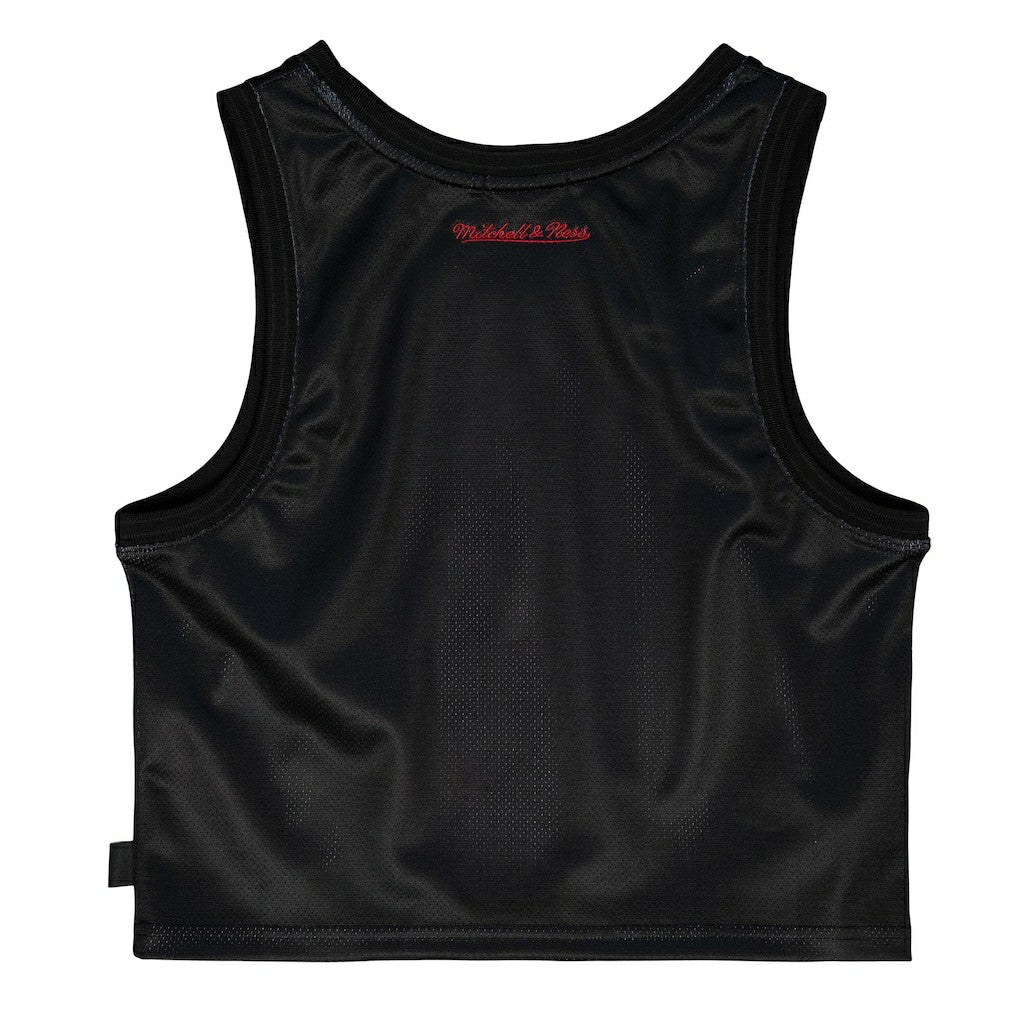 Mitchell & Ness Chicago Bulls Women's Hardwood Classics Big Face 4.0 Cropped Tank Top Black