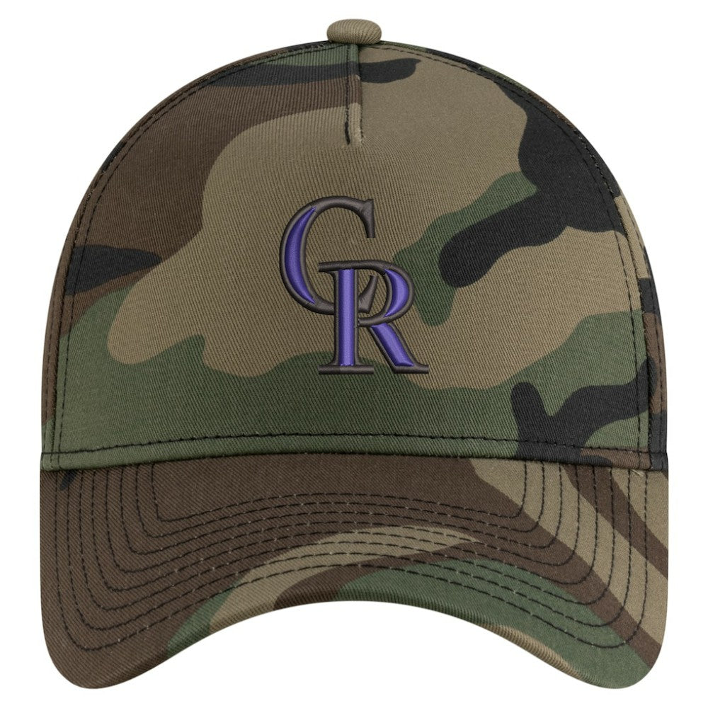 Colorado Rockies New Era Woodland Team Pop 9FORTY A-Frame Adjustable Hat Online