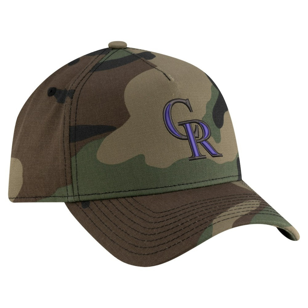 Colorado Rockies New Era Woodland Team Pop 9FORTY A-Frame Adjustable Hat Online