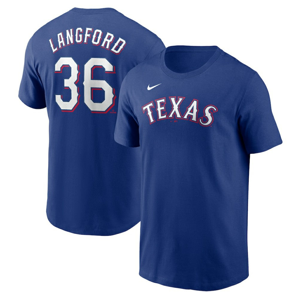 Wyatt Langford Texas Rangers Nike Fuse Name & Number T-Shirt Near Me