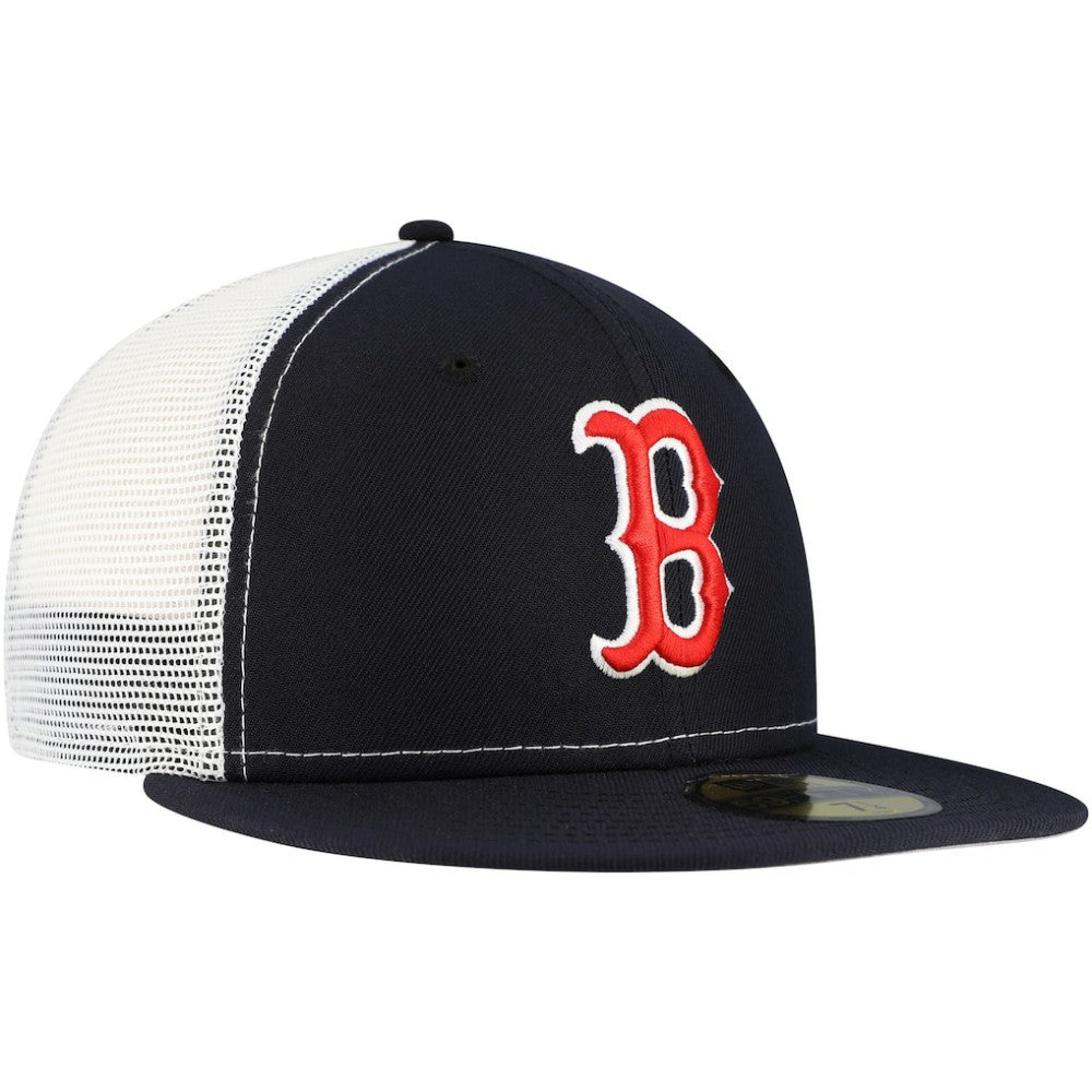 Boston Red Sox New Era Team Color 59FIFTY Trucker Fitted Hat Discount