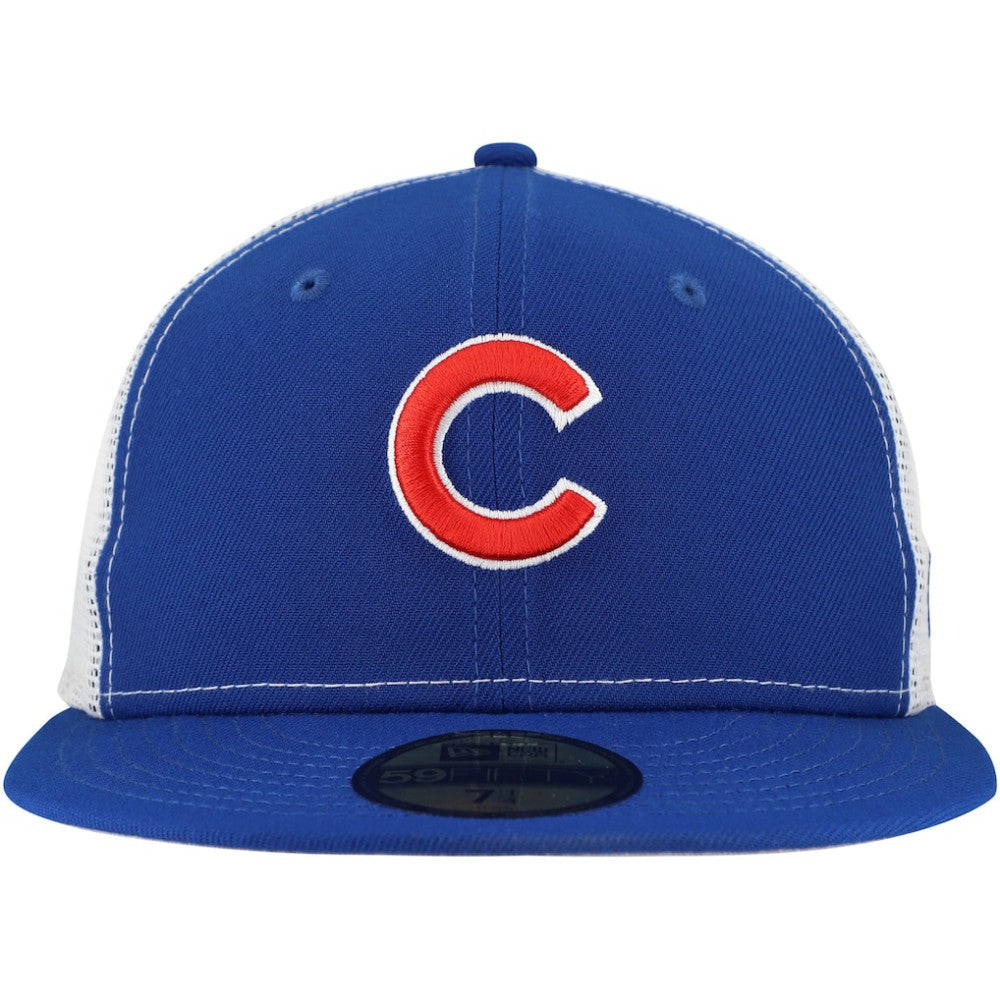 Chicago Cubs New Era Team Color 59FIFTY Trucker Fitted Hat for sale