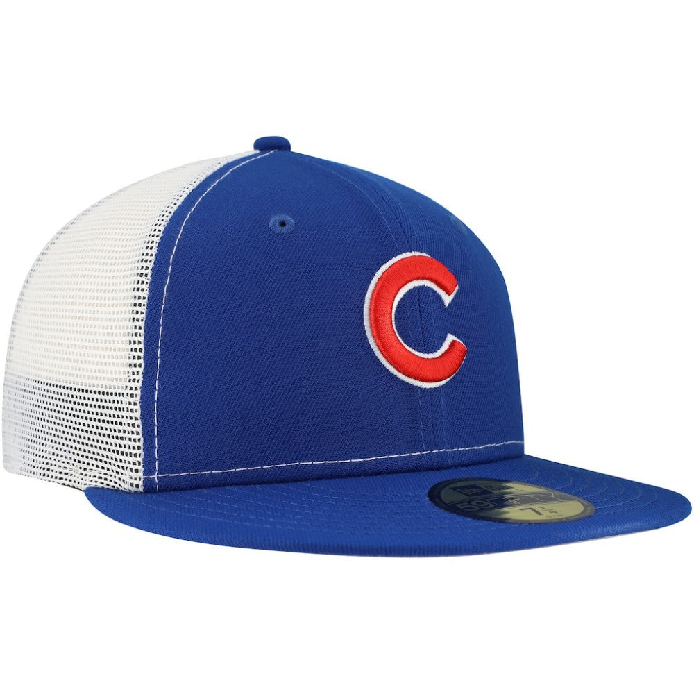 Chicago Cubs New Era Team Color 59FIFTY Trucker Fitted Hat for sale