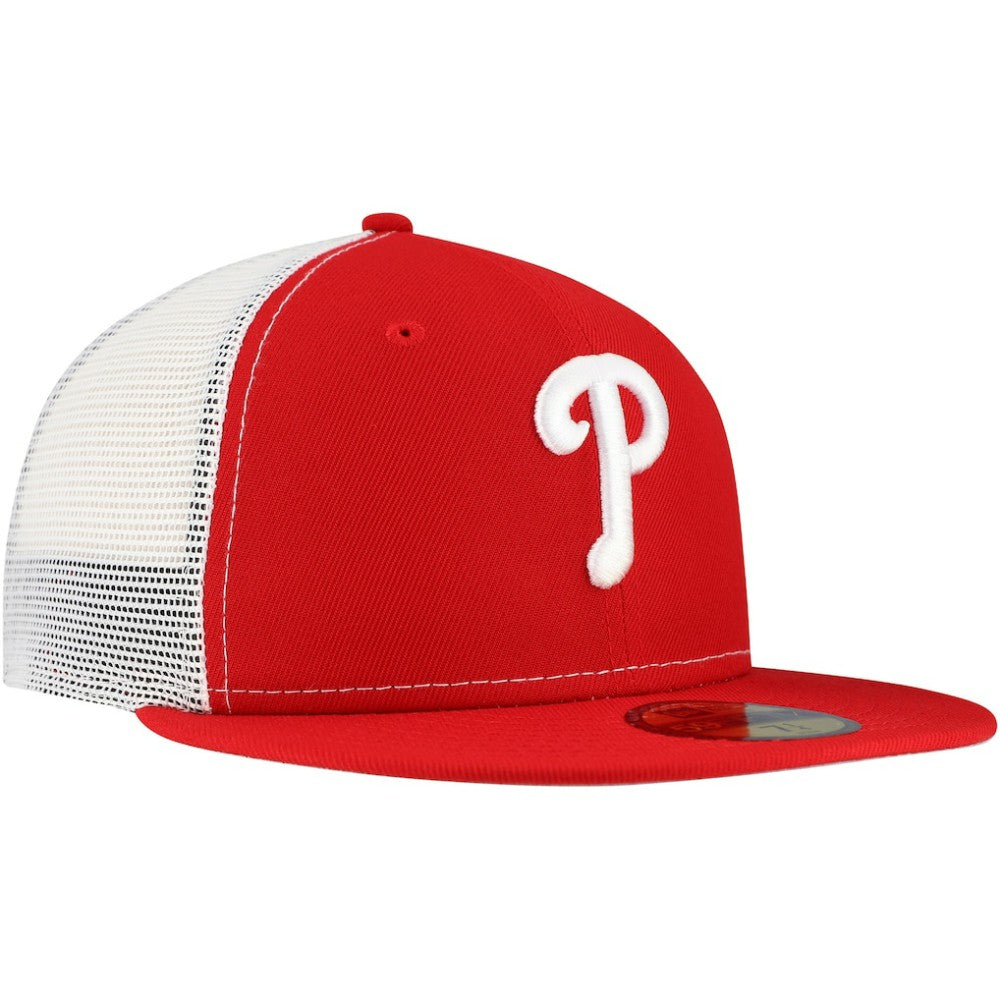 Philadelphia Phillies New Era Team Color 59FIFTY Trucker Fitted Hat Discount