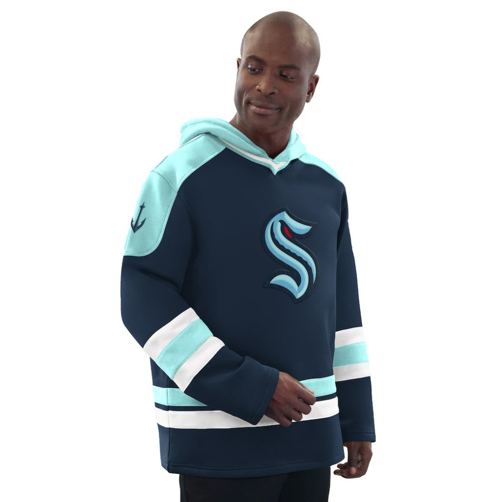 Seattle Kraken Starter Hockey Pullover Hoodie - Deep Sea Blue/Light Blue | NHL discount