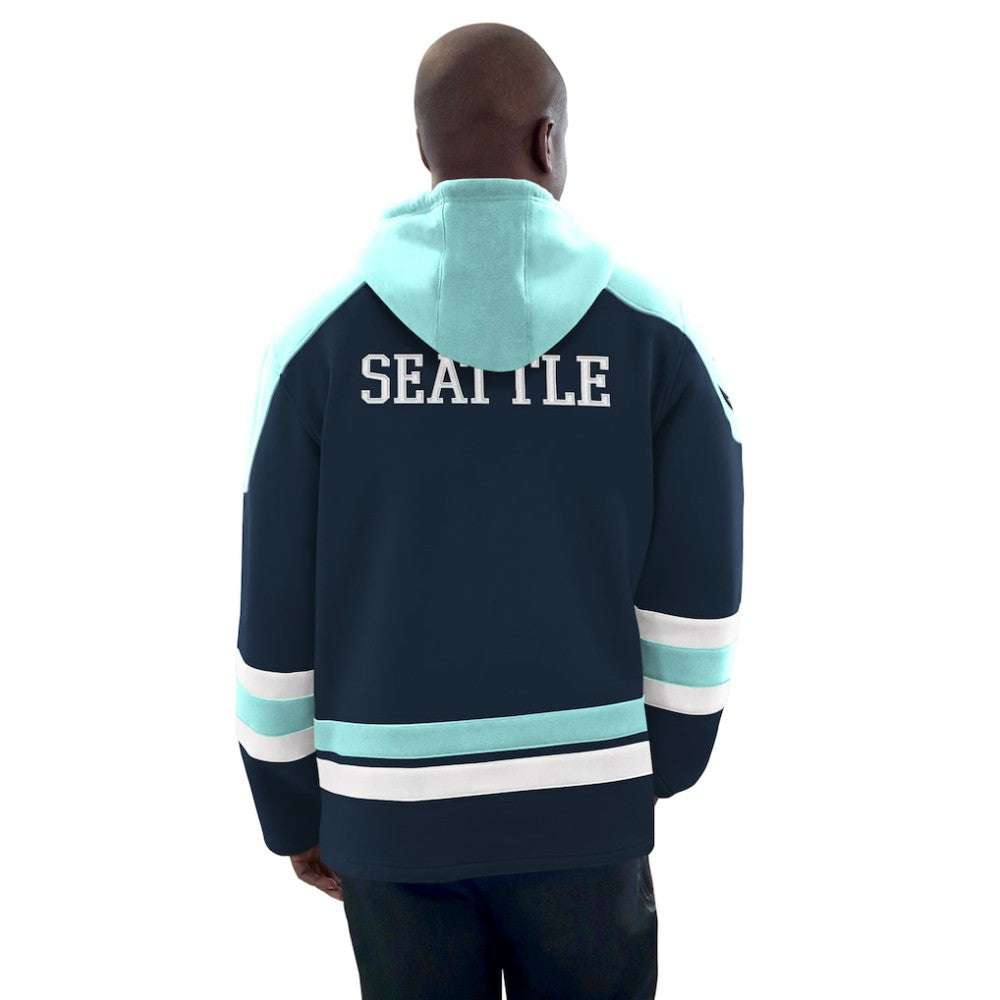 Seattle Kraken Starter Hockey Pullover Hoodie - Deep Sea Blue/Light Blue | NHL discount