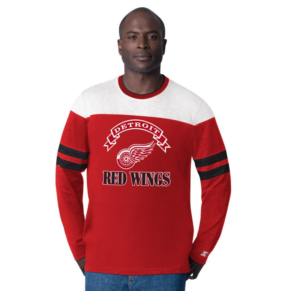 Detroit Red Wings Starter Blitz Durene Long Sleeve T-Shirt - Red | NHL near me