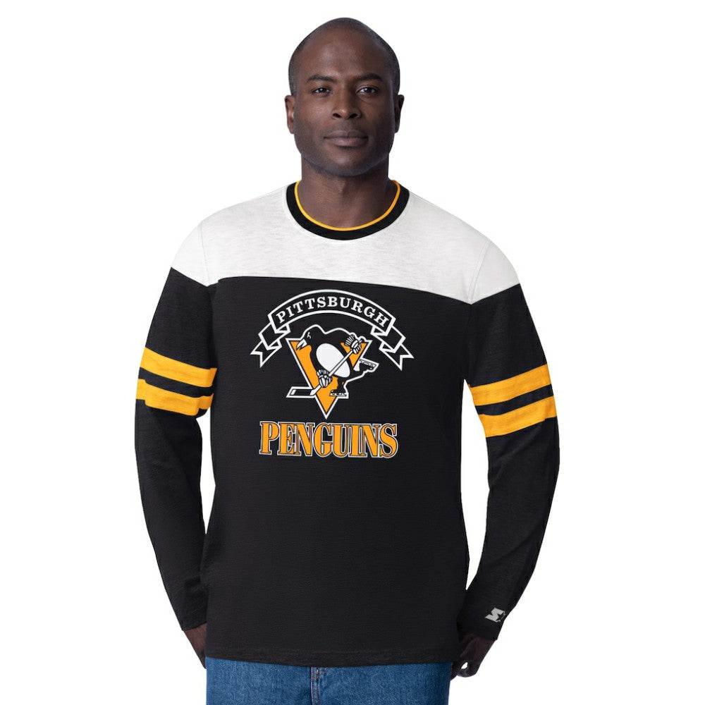 Pittsburgh Penguins Starter Blitz Durene Long Sleeve T-Shirt - Black | NHL on sale