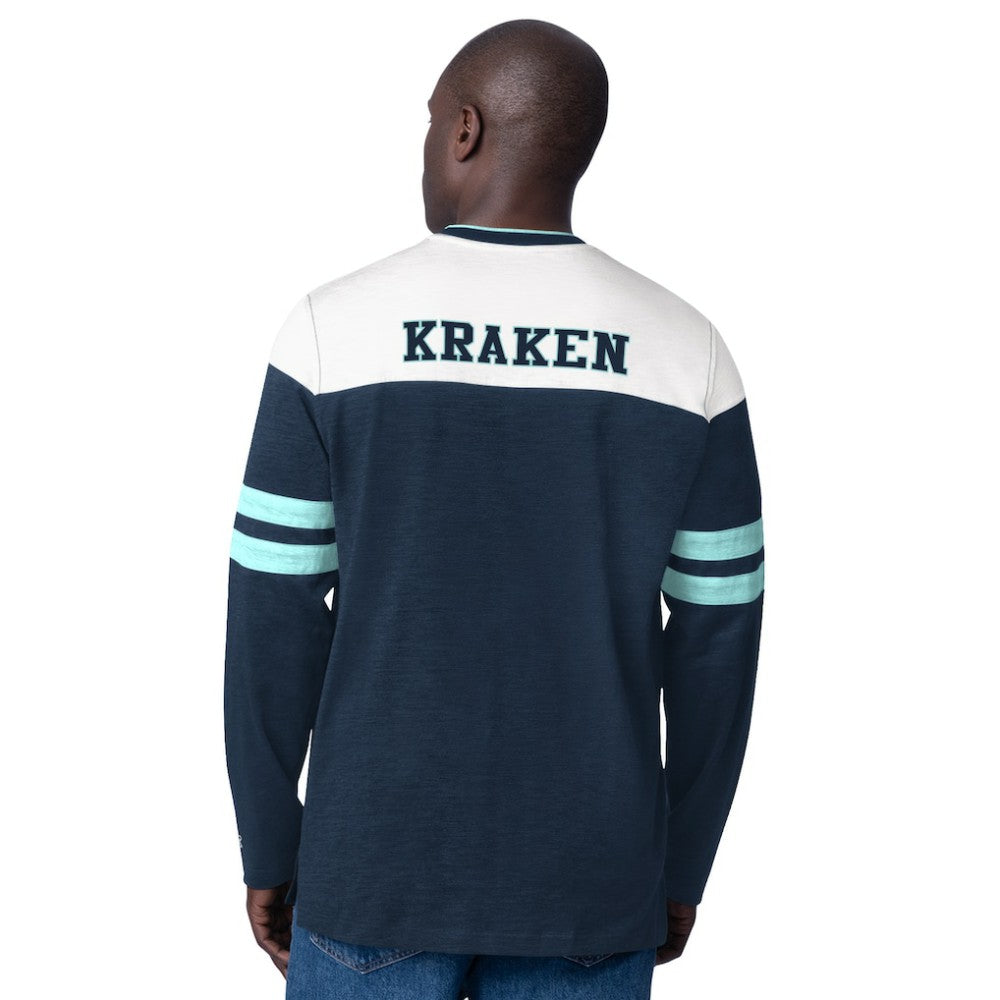 Seattle Kraken Starter Blitz Durene Long Sleeve T-Shirt - Deep Sea Blue | NHL sale