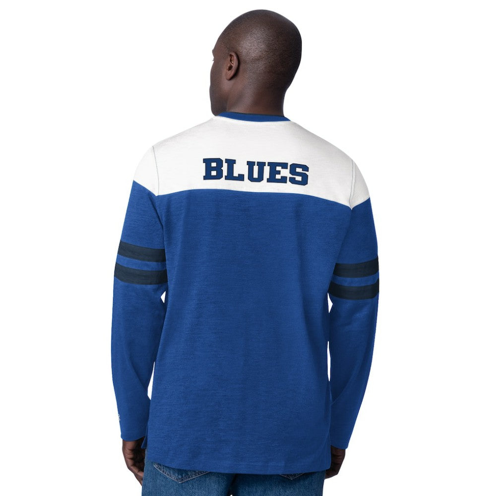 St. Louis Blues Starter Blitz Durene Long Sleeve T-Shirt - Blue | NHL Clearance