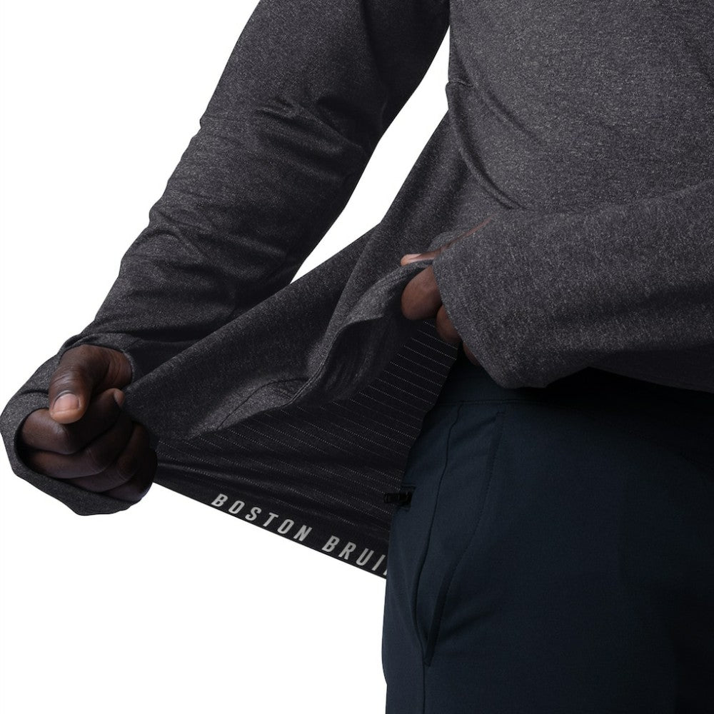 Boston Bruins MSX by Michael Strahan Fast Track Raglan Long Sleeve Hoodie T-Shirt - Black | NHL near me