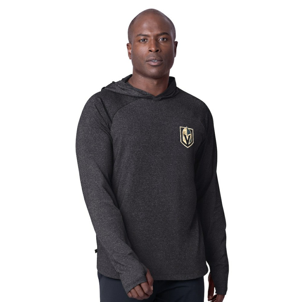 Vegas Golden Knights MSX by Michael Strahan Fast Track Raglan Long Sleeve Hoodie T-Shirt - Black | NHL near me