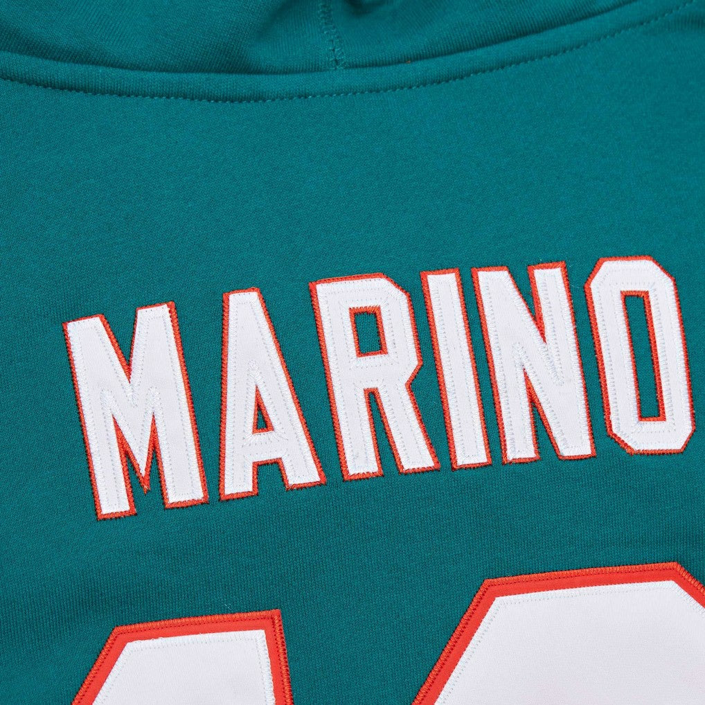 Dan Marino Miami Dolphins Retired Player Name & Number Pullover Hoodie - Aqua - Mitchell & Ness