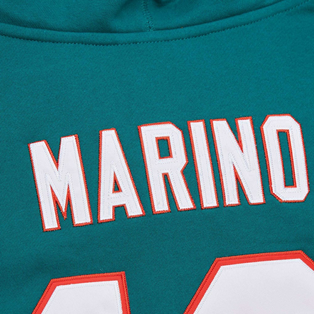Dan Marino Miami Dolphins Retired Player Name & Number Pullover Hoodie - Aqua - Mitchell & Ness