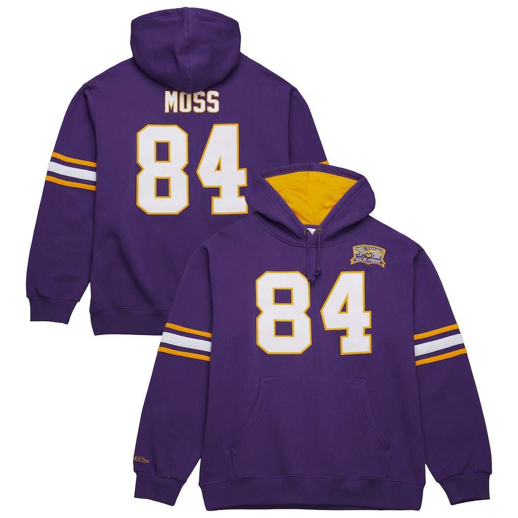 Randy Moss Minnesota Vikings Retired Player Name & Number Pullover Hoodie - Purple - Mitchell & Ness