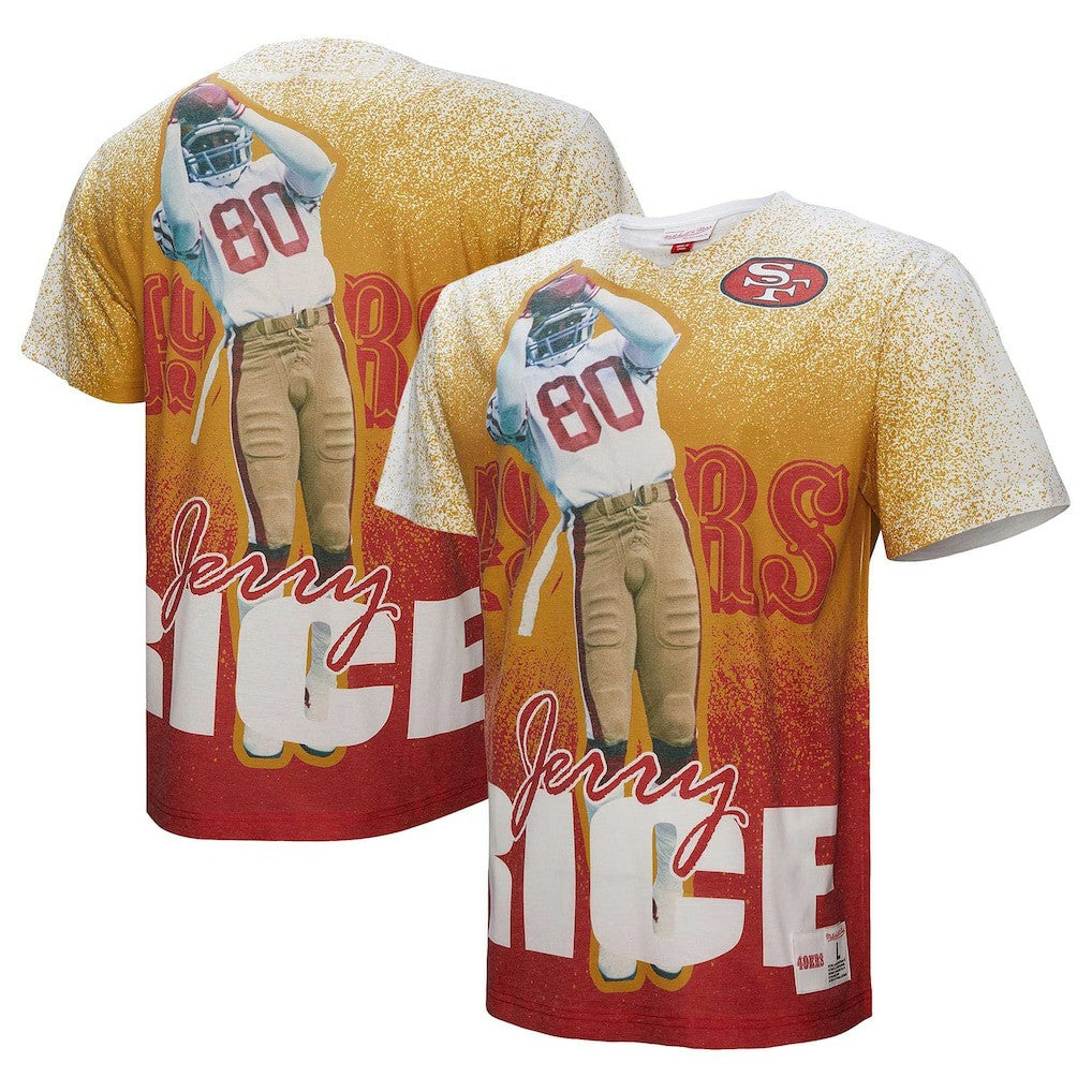 Jerry Rice San Francisco 49ers Burst Retired Player T-Shirt - Gray - Mitchell & Ness