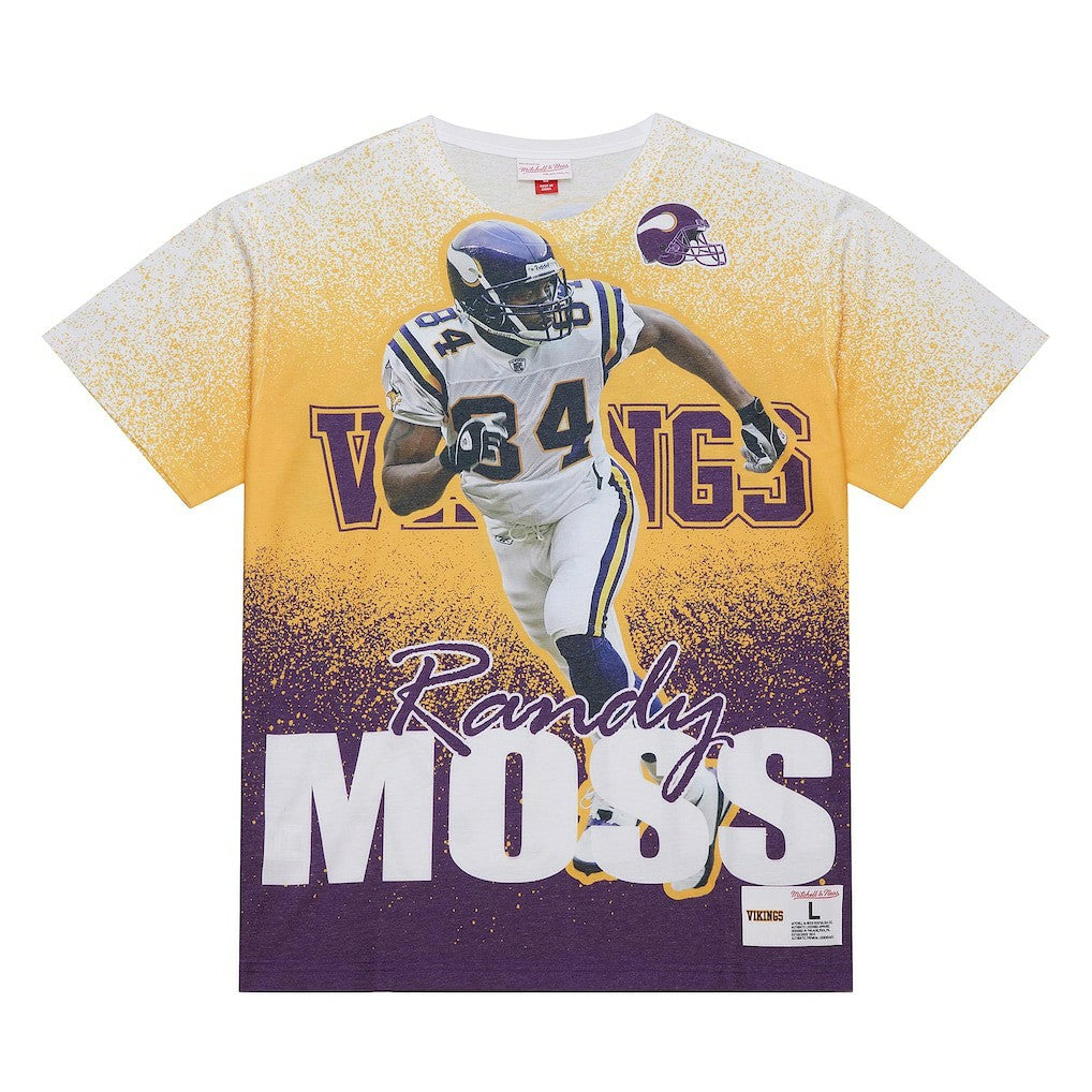 Randy Moss Minnesota Vikings Burst Retired Player T-Shirt - Gray - Mitchell & Ness