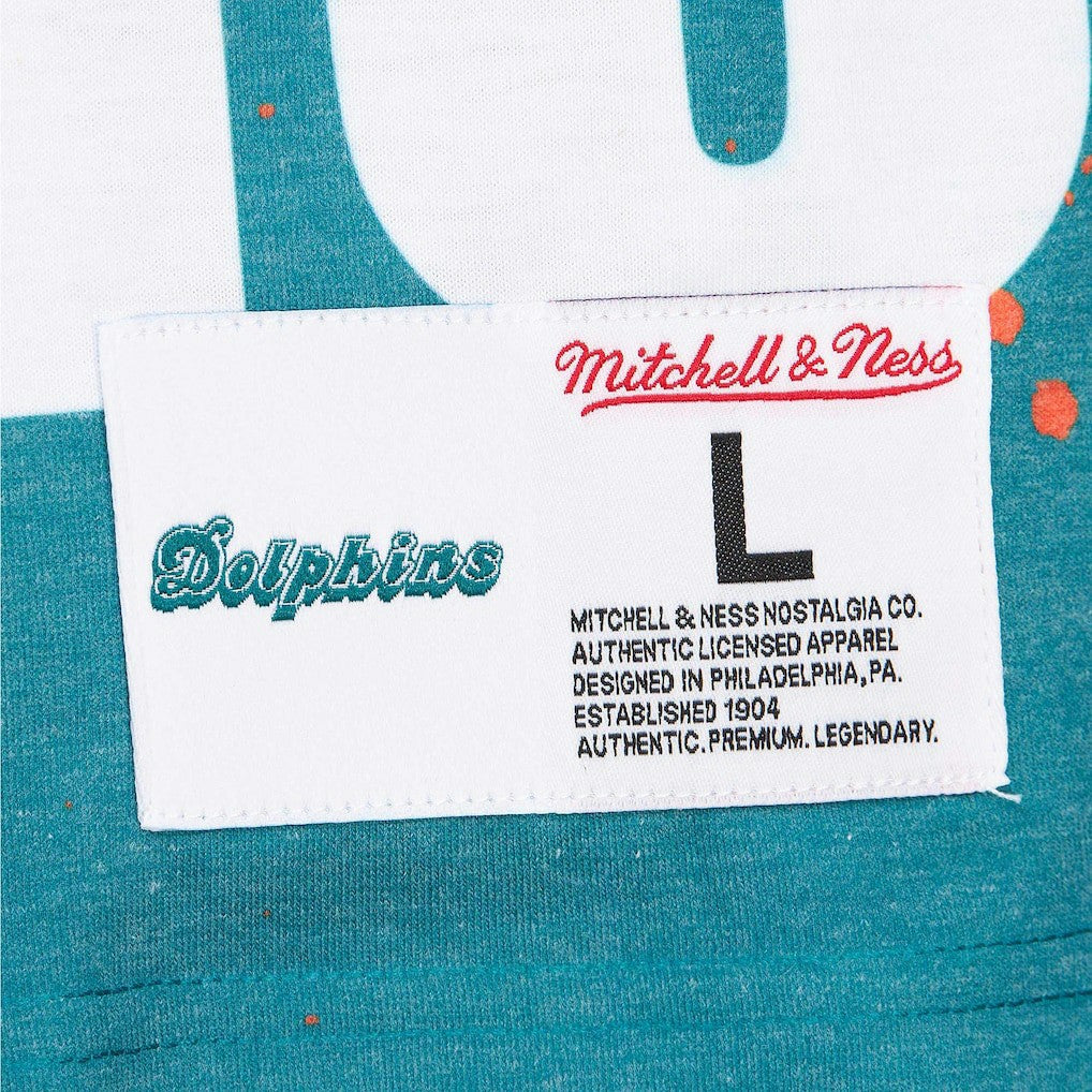 Dan Marino Miami Dolphins Burst Retired Player T-Shirt - White - Mitchell & Ness