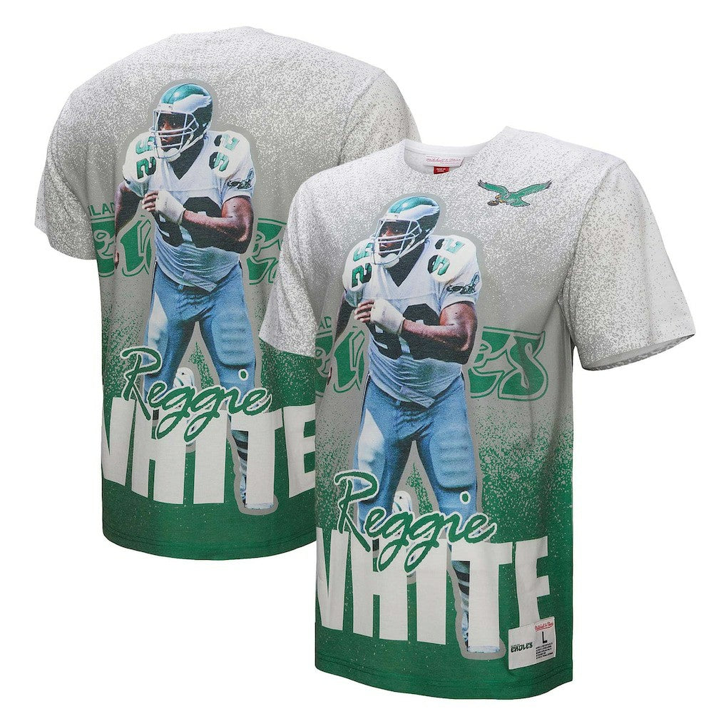 Reggie White Philadelphia Eagles Burst Retired Player T-Shirt - Gray - Mitchell & Ness