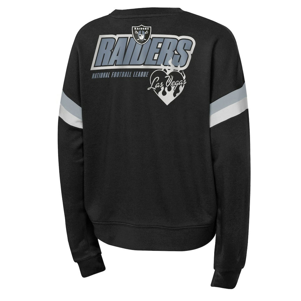 Las Vegas Raiders Girls Eternal Love Pullover Sweatshirt - Black - NFL