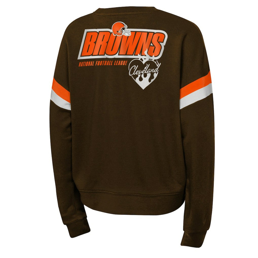 Cleveland Browns Girls Eternal Love Pullover Sweatshirt - Brown - NFL