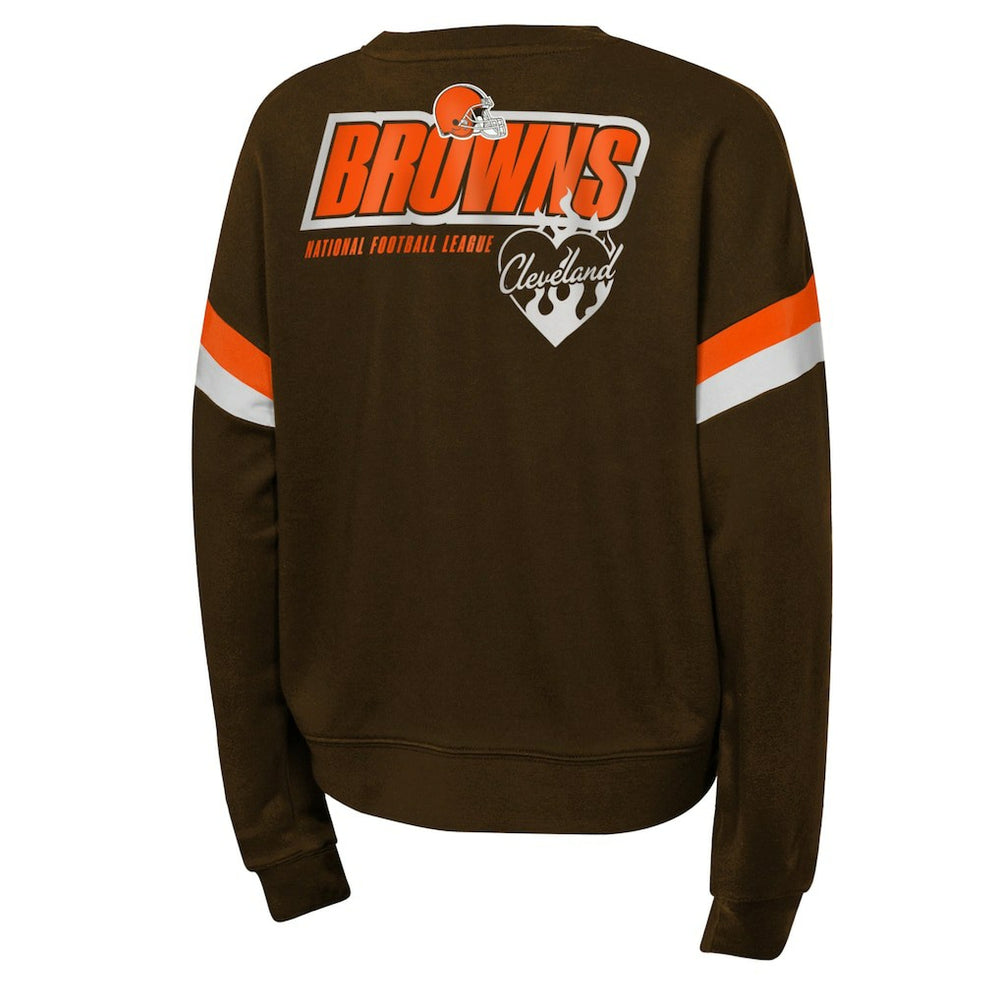 Cleveland Browns Girls Eternal Love Pullover Sweatshirt - Brown - NFL