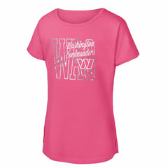 Washington Commanders Girls Youth Signal Caller Dolman T-Shirt - Pink - NFL