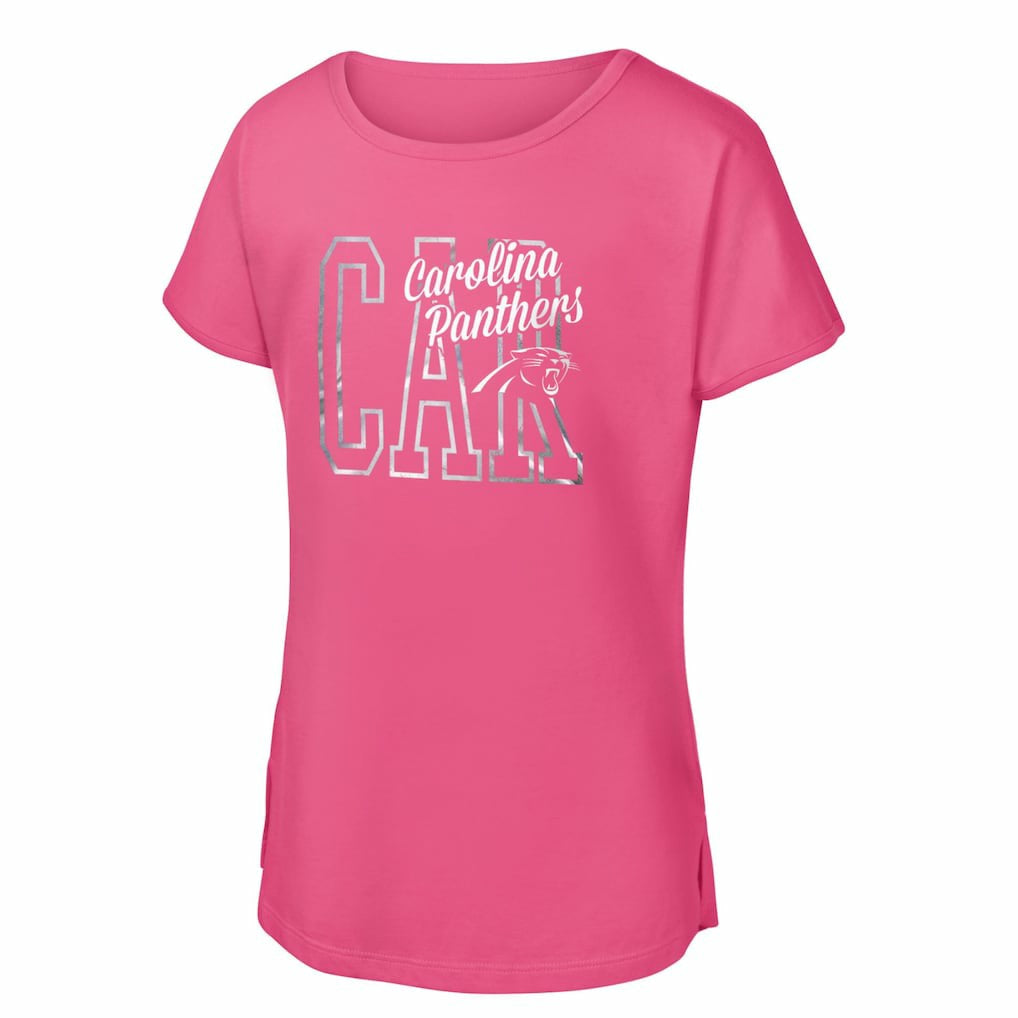 Carolina Panthers Girls Youth Signal Caller Dolman T-Shirt - Pink - NFL