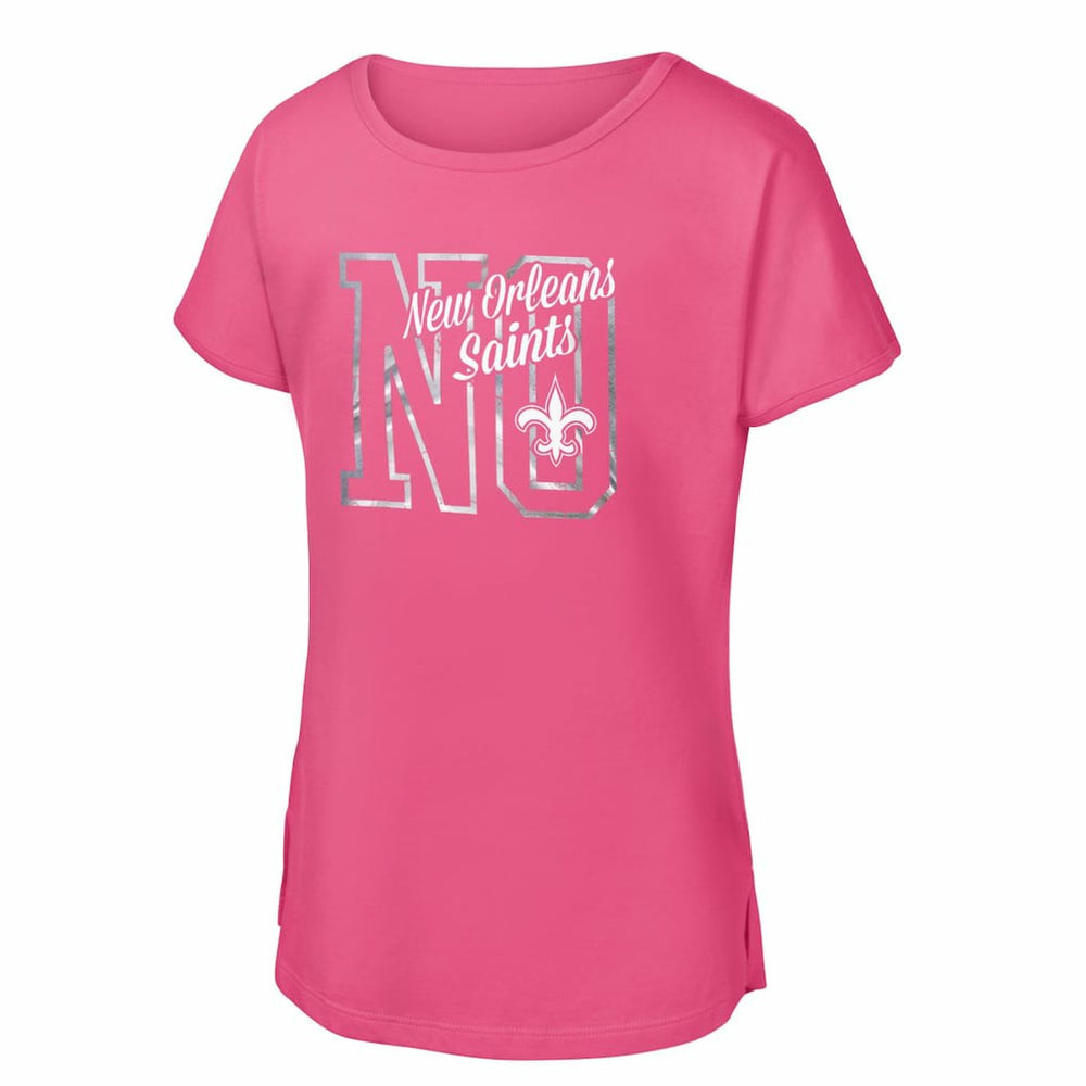 New Orleans Saints Girls Youth Signal Caller Dolman T-Shirt - Pink - NFL