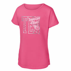 Tennessee Titans Girls Youth Signal Caller Dolman T-Shirt - Pink - NFL