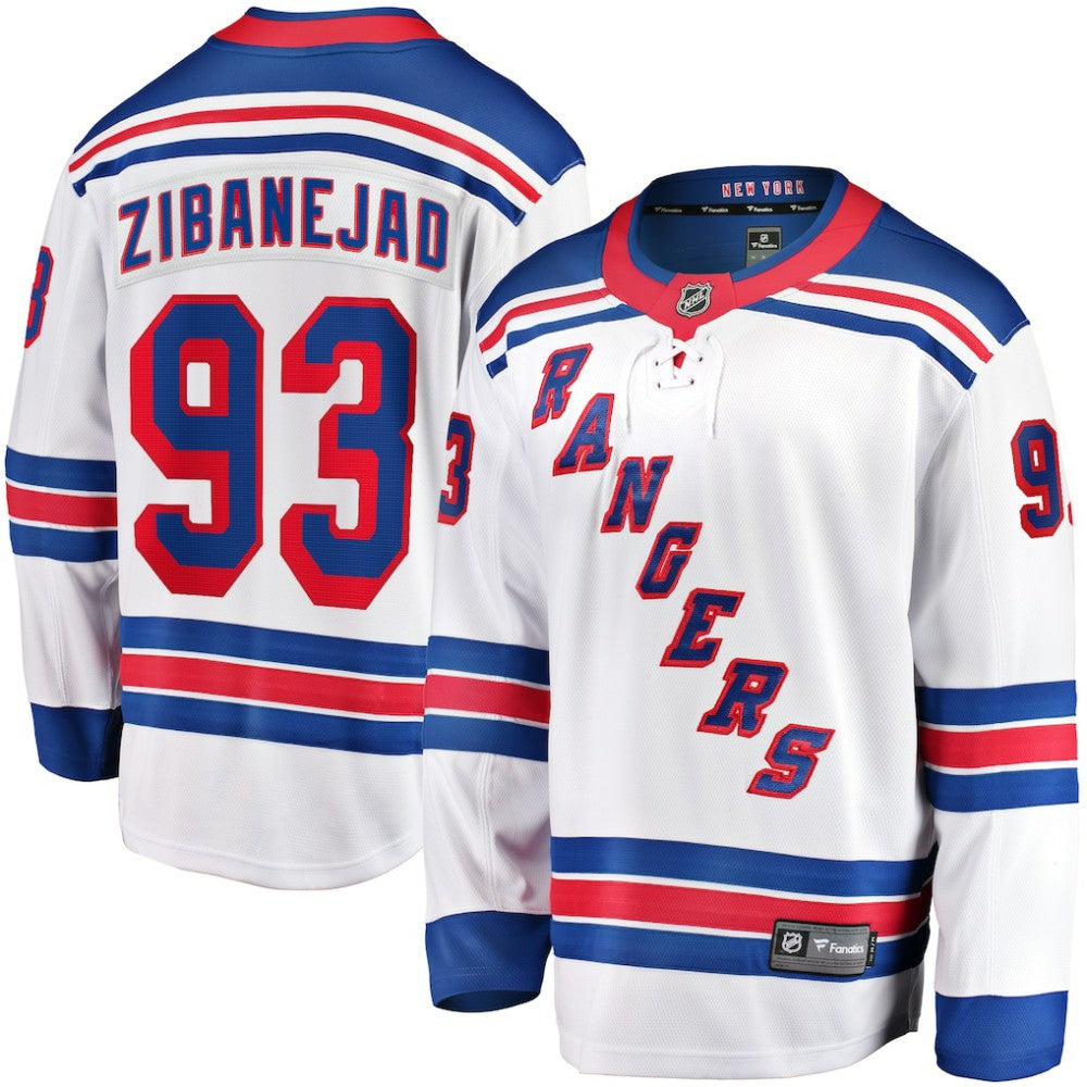 Mika Zibanejad New York Rangers Fanatics Away Premier Breakaway Player Jersey - White | Fanatics near me
