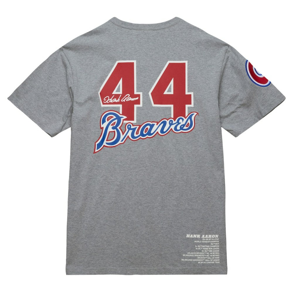 Hank Aaron Atlanta Braves Mitchell & Ness Cooperstown Collection Legends T-Shirt for sale