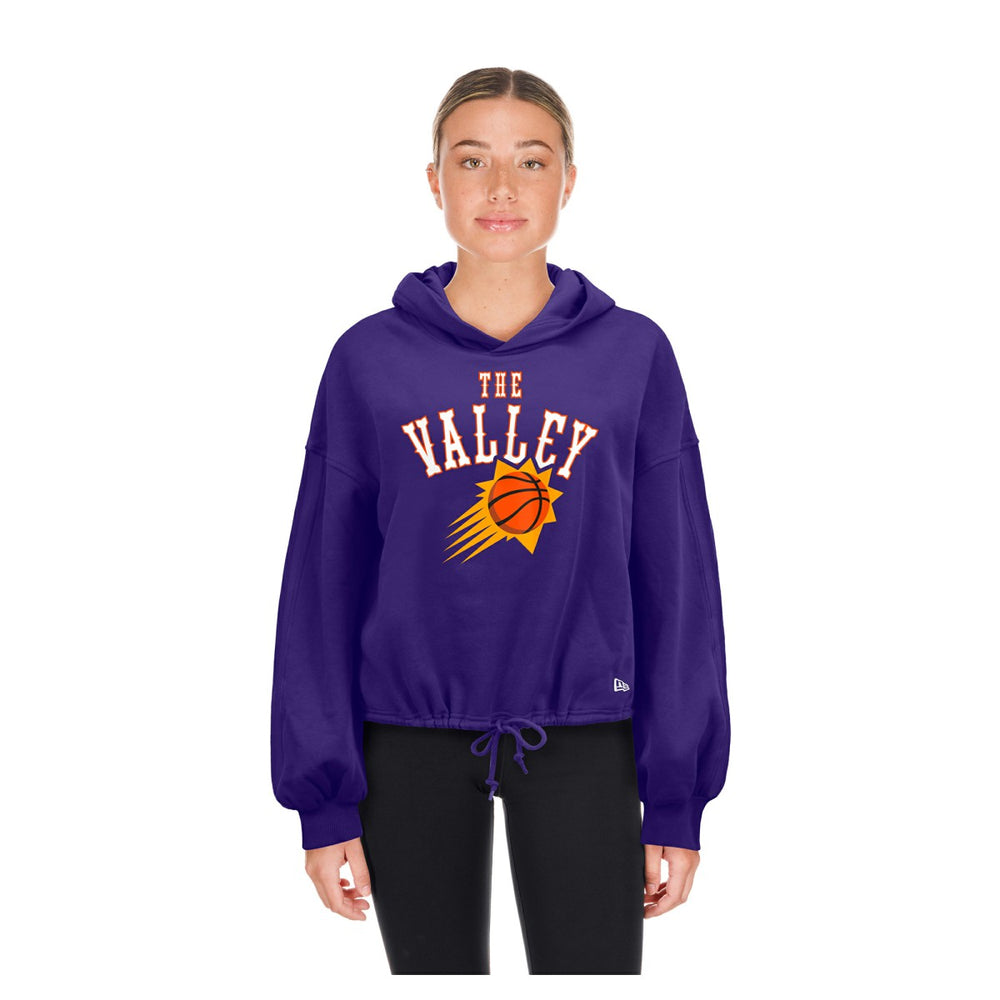 New Era Phoenix Suns Women's 2024/25 City Edition Cropped Pullover Hoodie Purple
