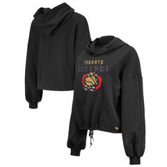 New Era Toronto Raptors Women's 2024/25 City Edition Cropped Pullover Hoodie Black
